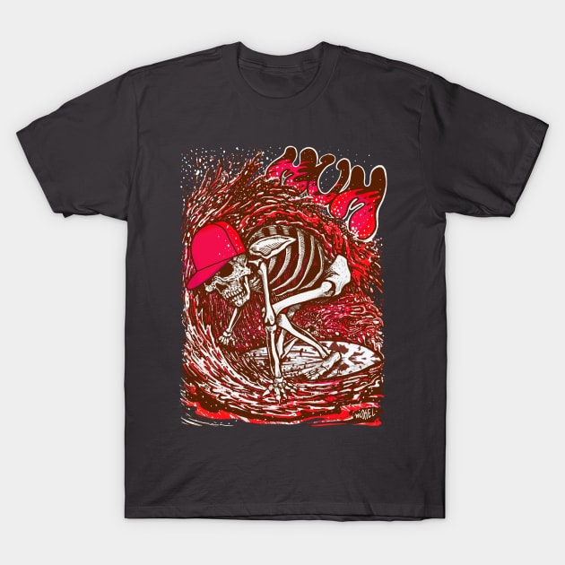 Surfer Skeleton by miskedesign T-Shirt by miskel